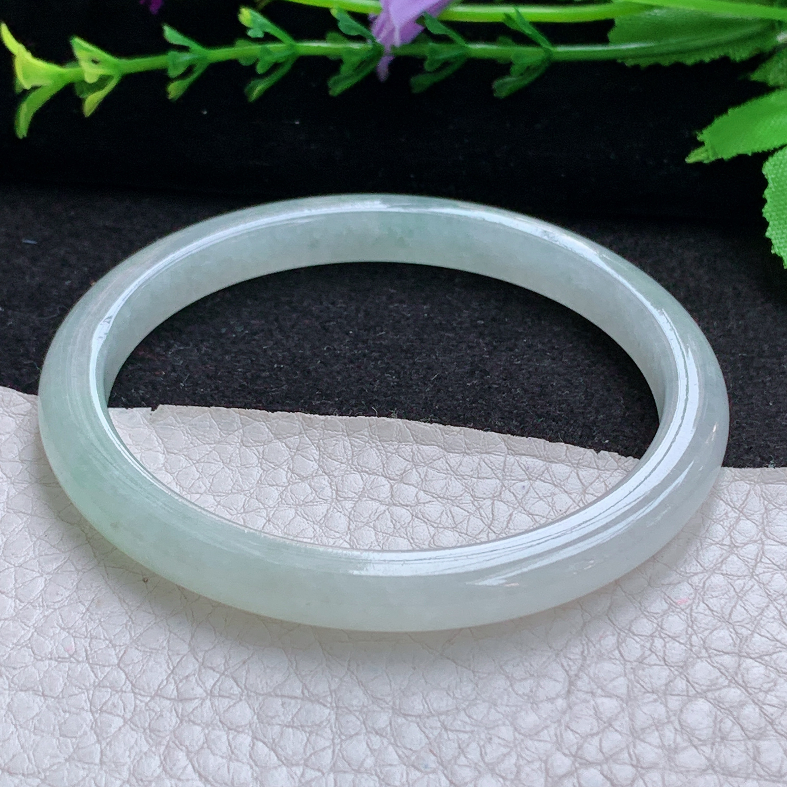 nr秀气款59.5*7.2*6.8平安镯 天然缅甸翡翠A货玉手镯冰润纯美宽边玉手环