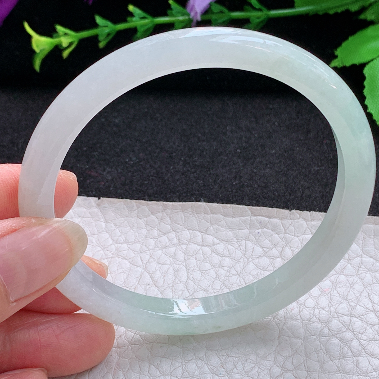 nr秀气款59.5*7.2*6.8平安镯 天然缅甸翡翠A货玉手镯冰润纯美宽边玉手环