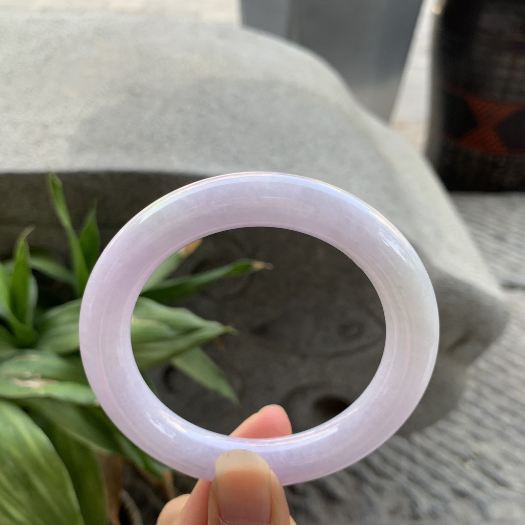 圈口55.8-10.9 【冰粉紫圆条手镯】圆条55 56可戴