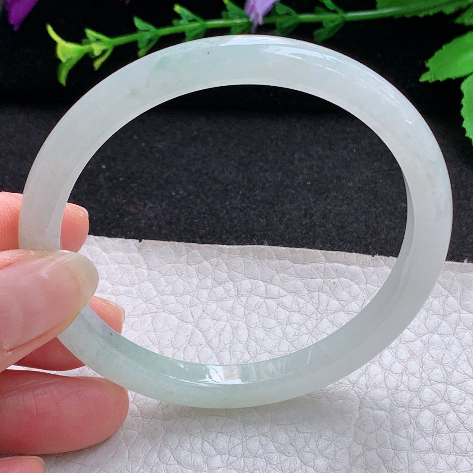 nr秀气款59.5*7.2*6.8平安镯 天然缅甸翡翠A货玉手镯冰润纯美宽边玉手环