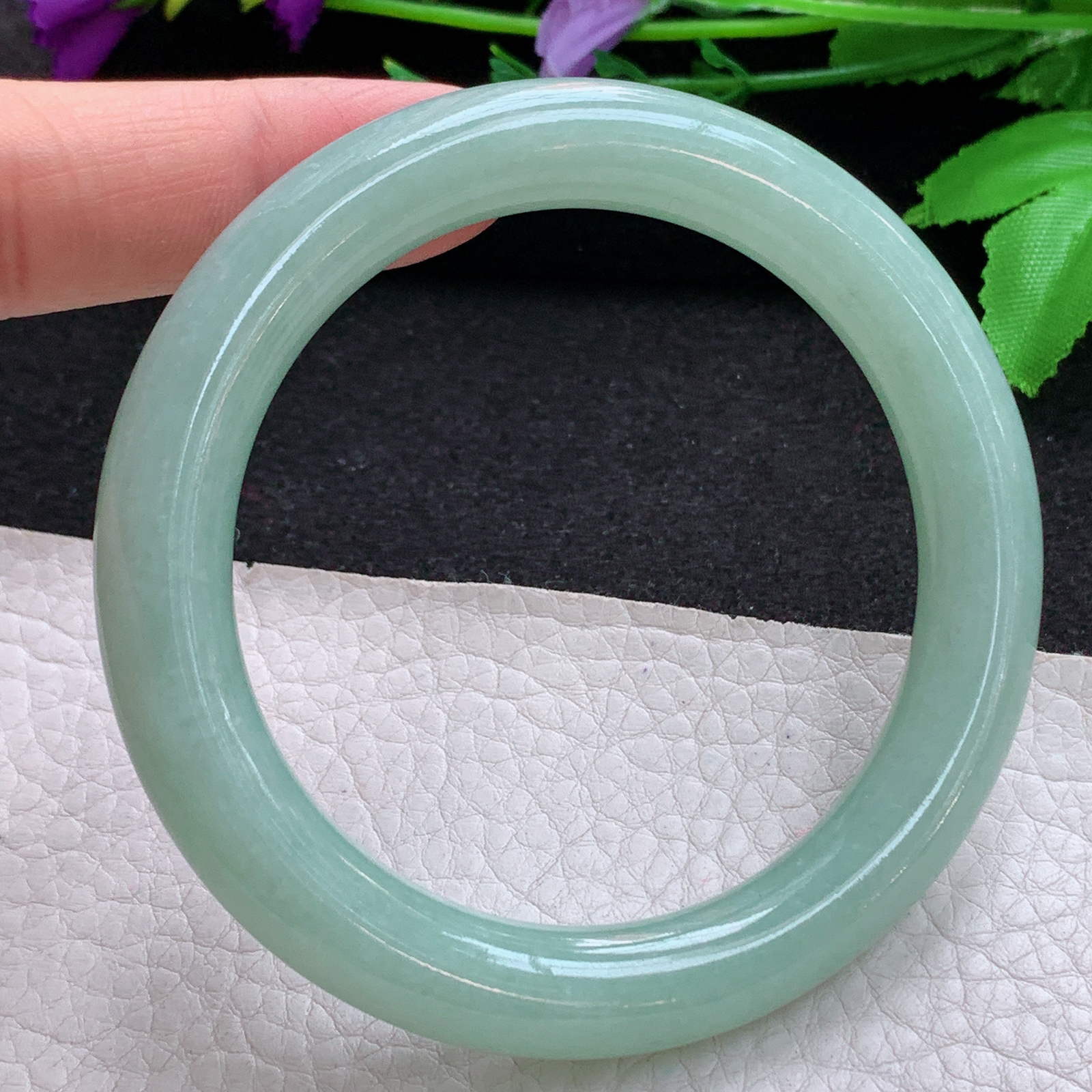 nr实拍58*10.5*10.3美人镯 天然缅甸翡翠A货玉手镯满绿圆条玉手环