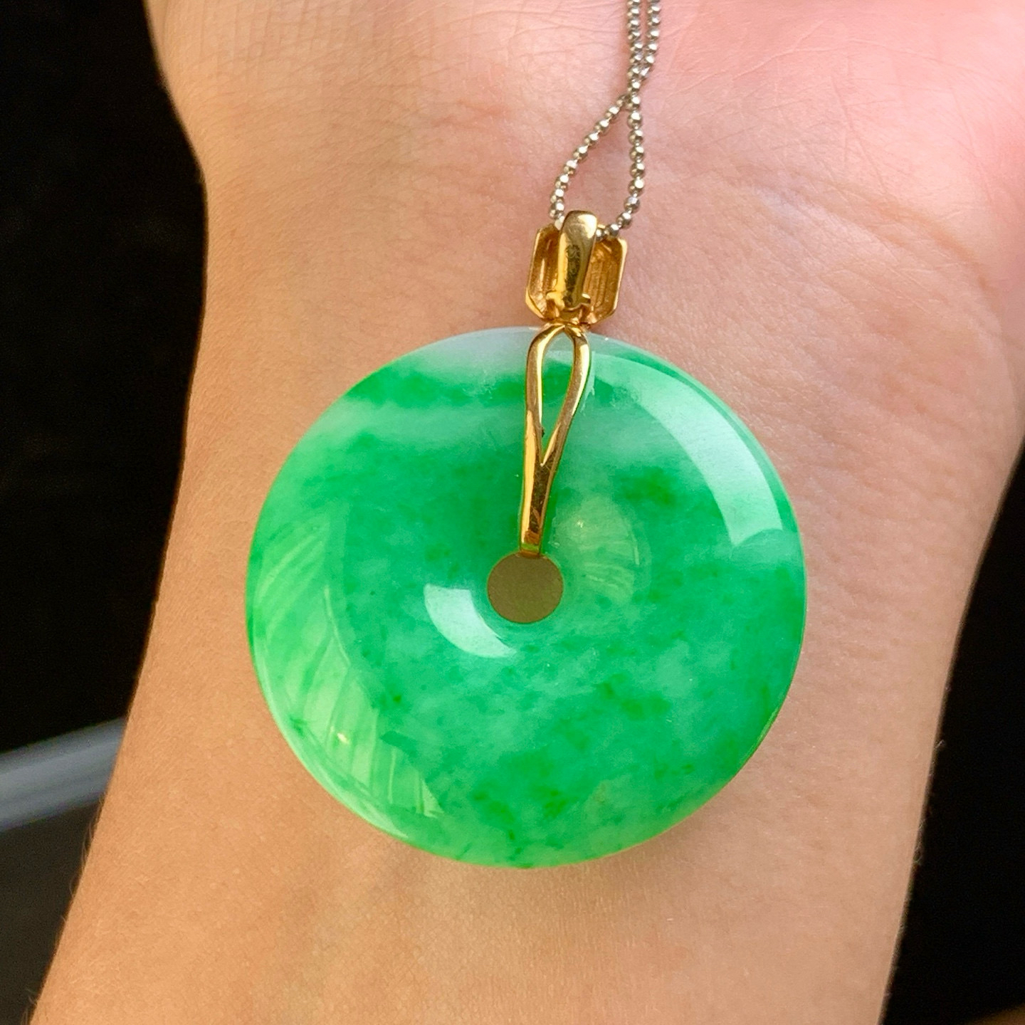 金镶-满绿平安扣