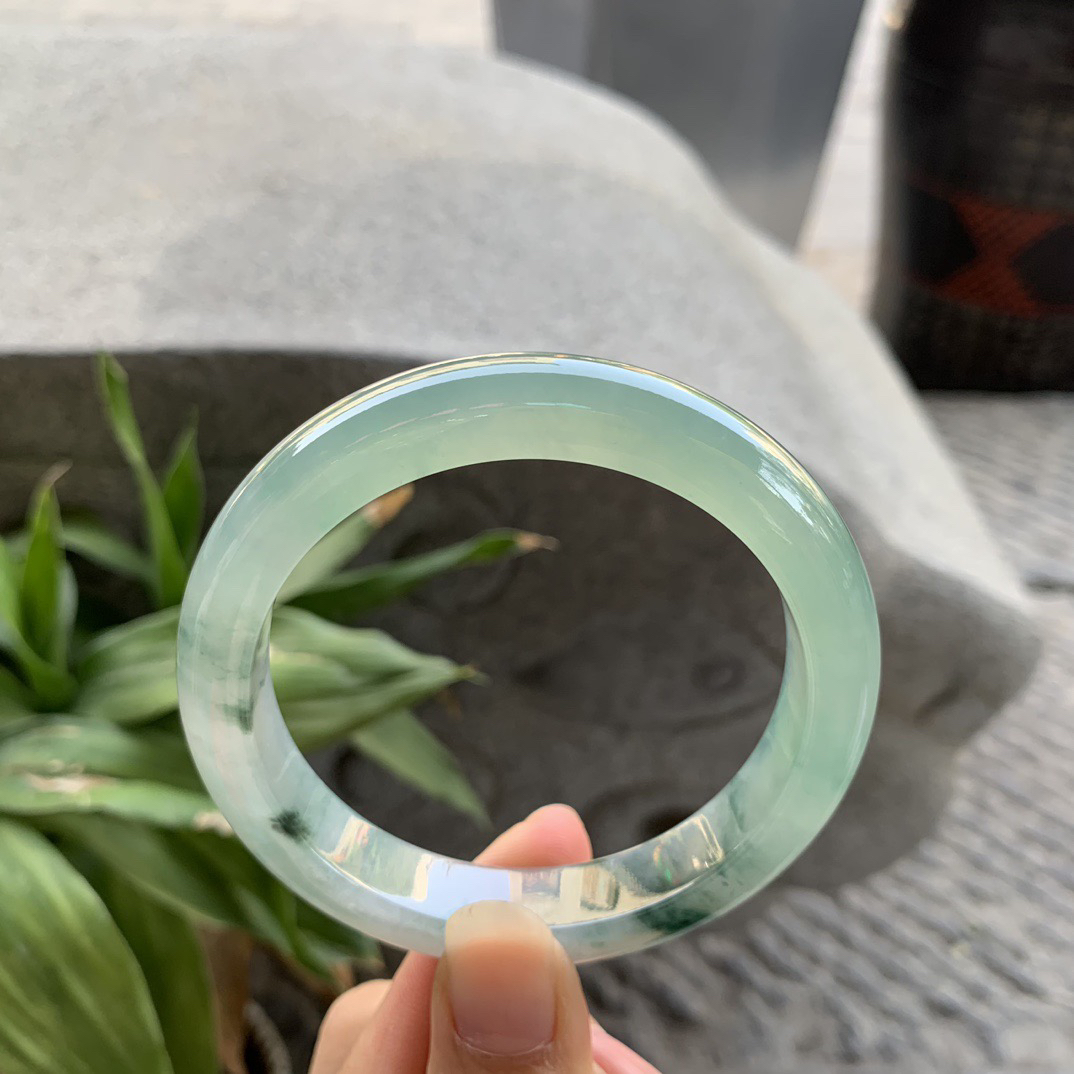 大圈口 58.8-11.7-8.8【冰晴飘花正圈手镯】正圈58 59可戴