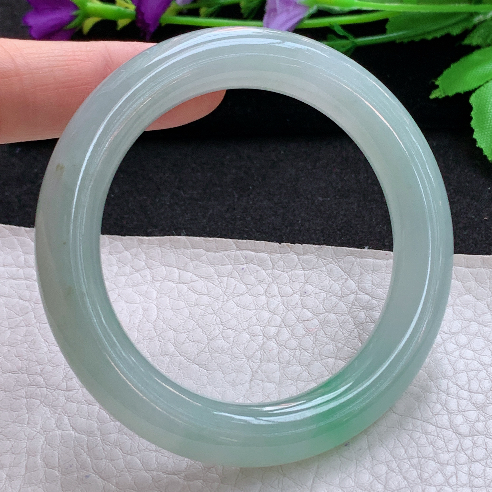 ax收藏级56.5*11*11.2美人镯 天然缅甸翡翠A货玉手镯清爽圆条玉手环