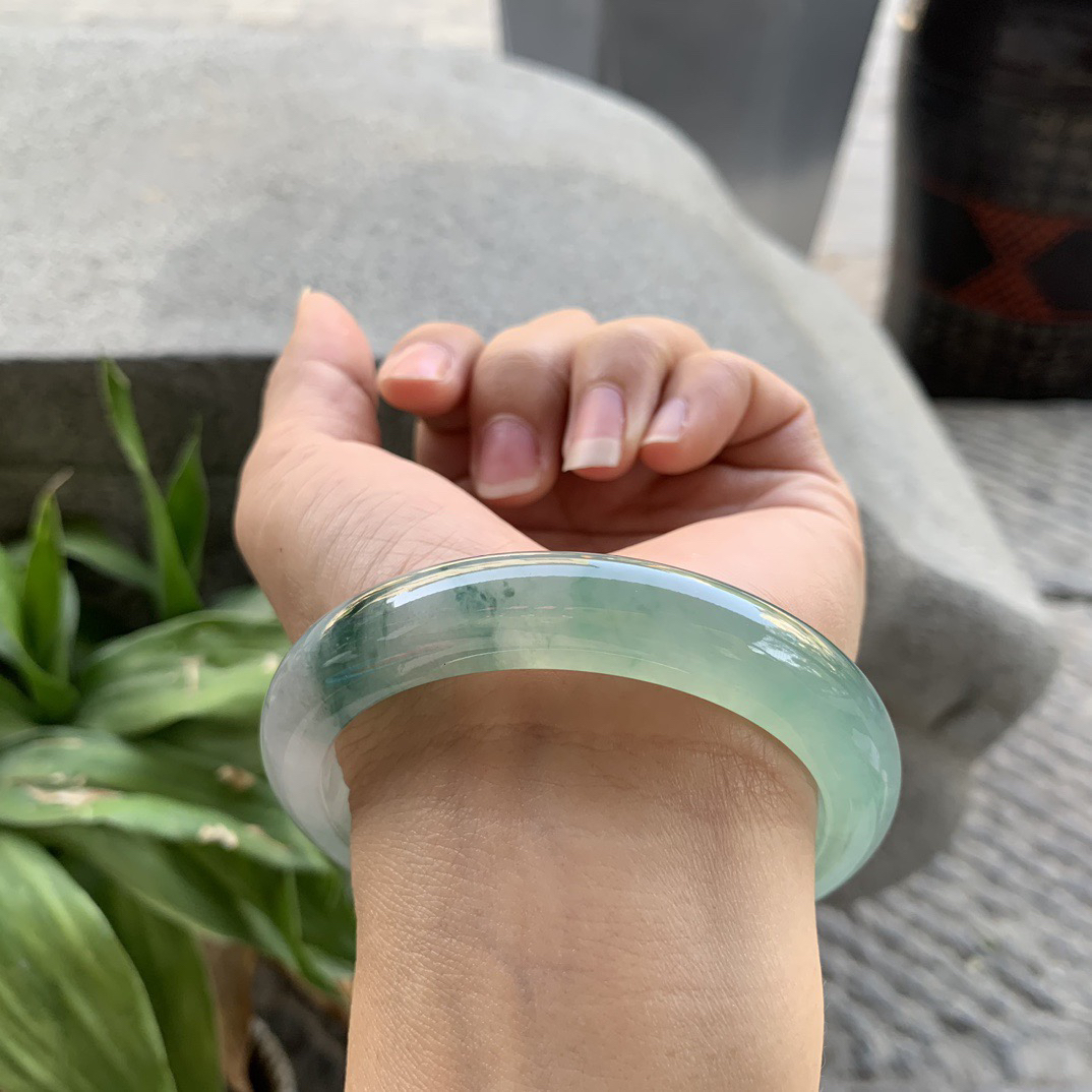 大圈口 58.8-11.7-8.8【冰晴飘花正圈手镯】正圈58 59可戴