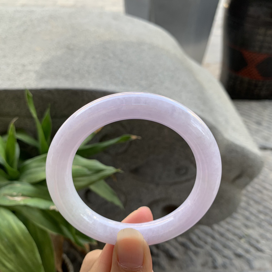 圈口55.8-10.9 【冰粉紫圆条手镯】圆条55 56可戴