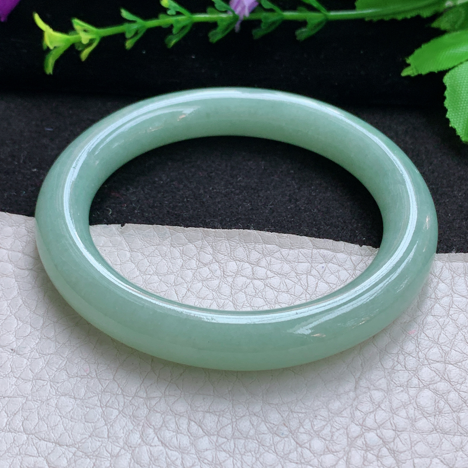 nr实拍58*10.5*10.3美人镯 天然缅甸翡翠A货玉手镯满绿圆条玉手环