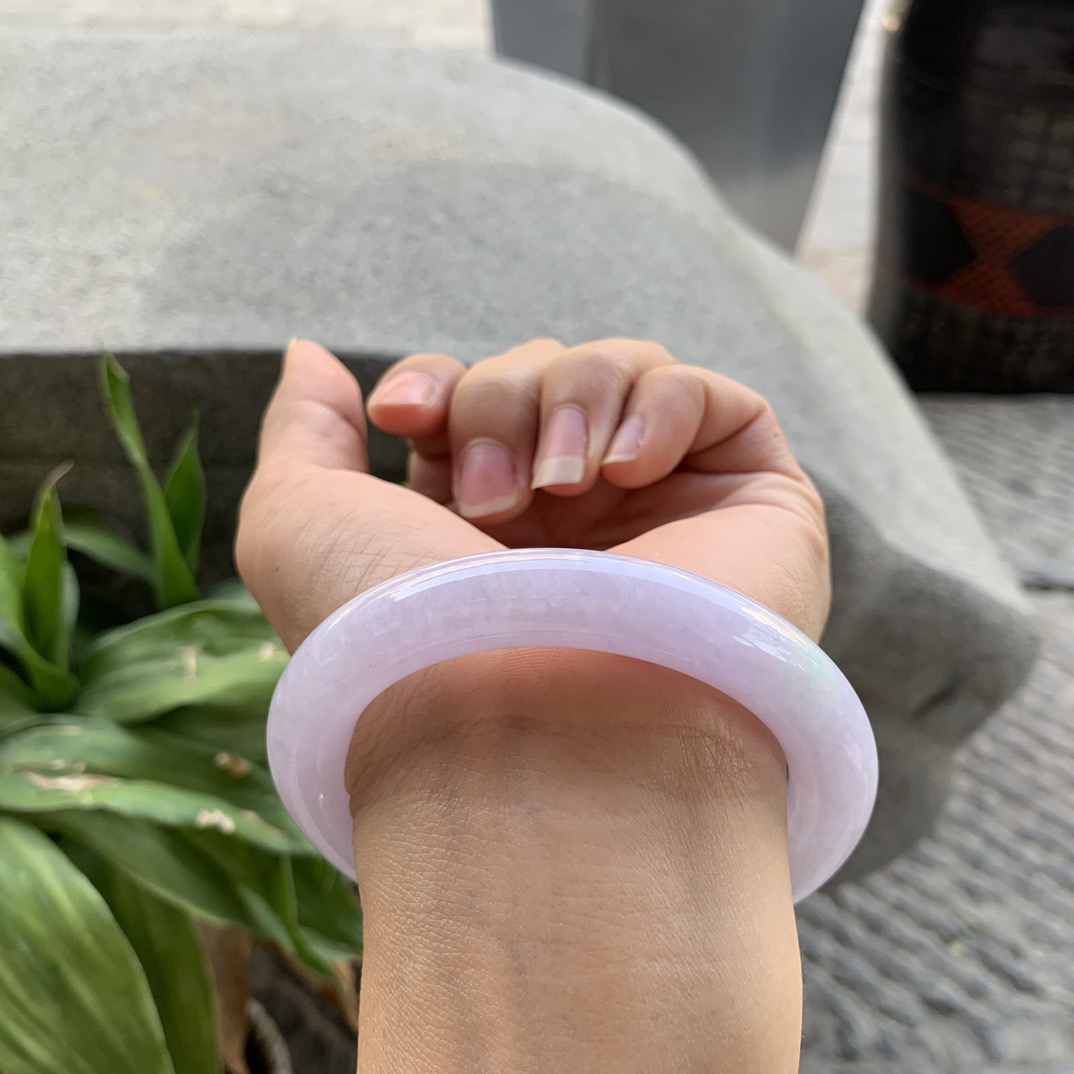 圈口55.8-10.9 【冰粉紫圆条手镯】圆条55 56可戴