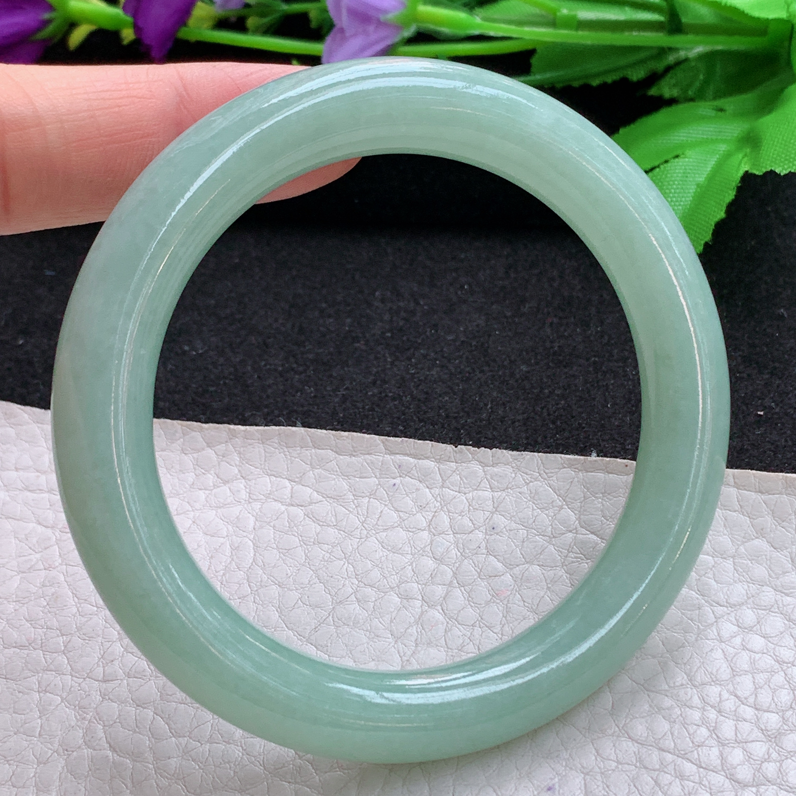 nr实拍58*10.5*10.3美人镯 天然缅甸翡翠A货玉手镯满绿圆条玉手环