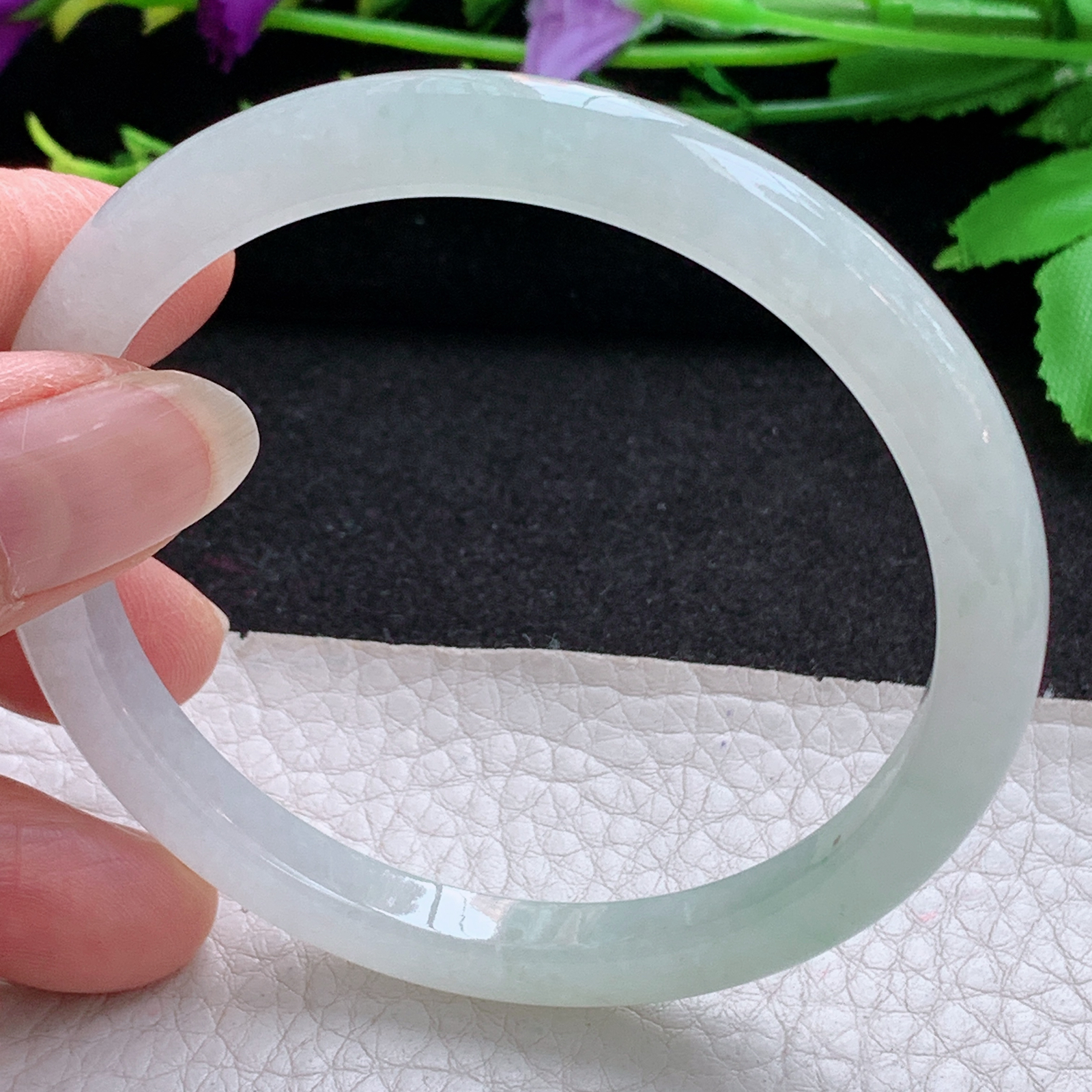 nr秀气款59.5*7.2*6.8平安镯 天然缅甸翡翠A货玉手镯冰润纯美宽边玉手环