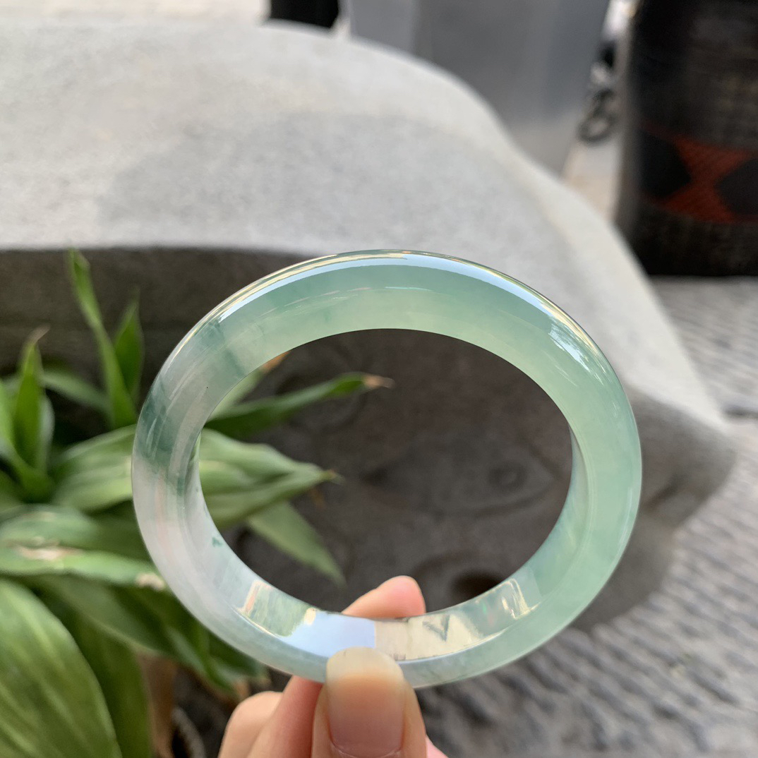 大圈口 58.8-11.7-8.8【冰晴飘花正圈手镯】正圈58 59可戴