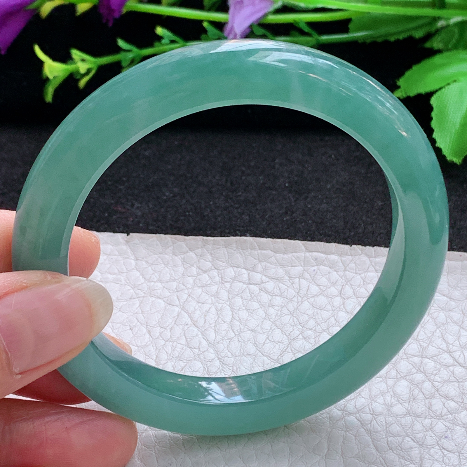 nr韵味款57*9.2*9.2平安镯 天然翡翠A货玉手镯冰蓝宽边玉手环