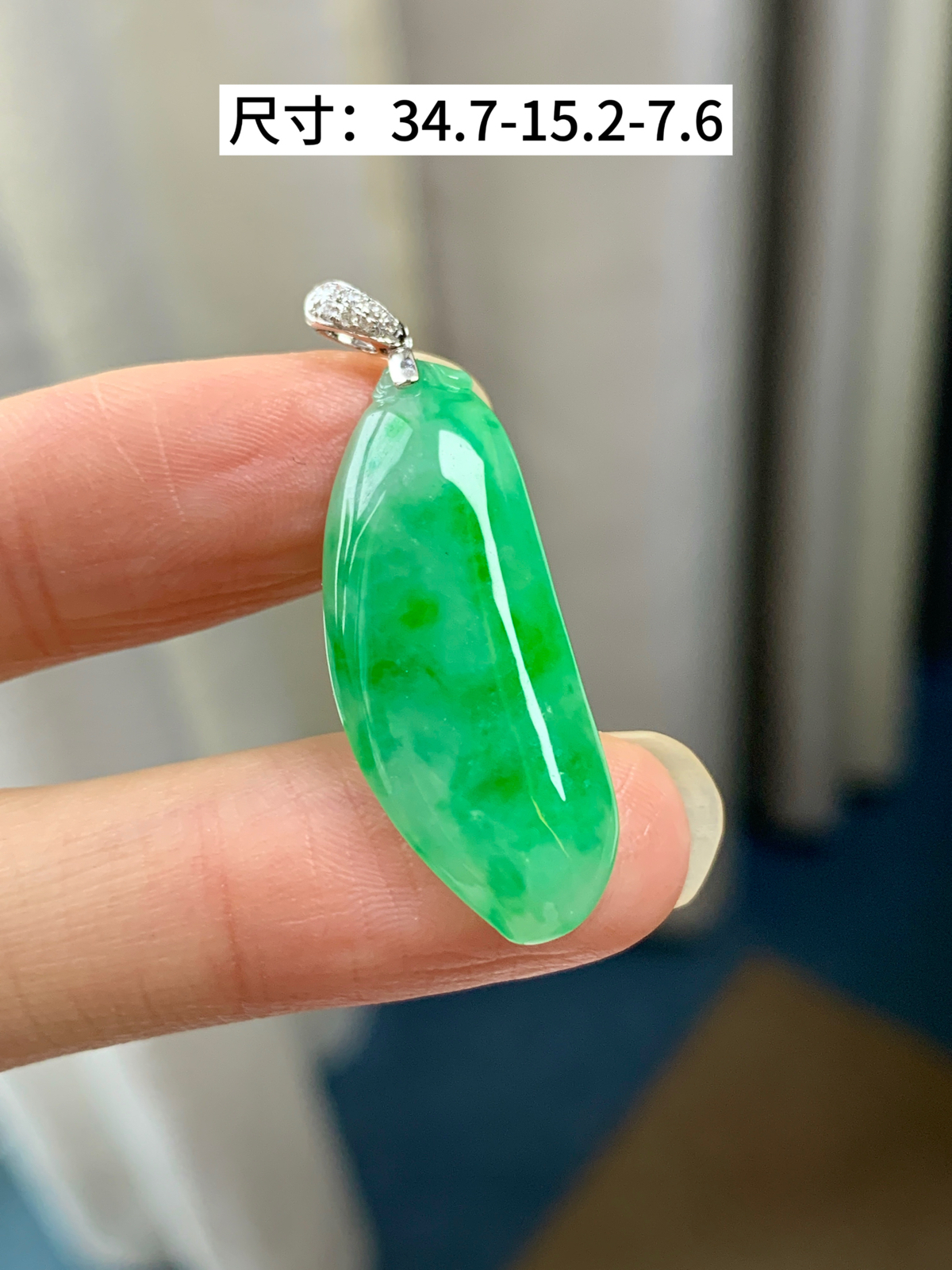 18K镶嵌冰绿长寿果吊坠

尺寸：29-11.3-4.4