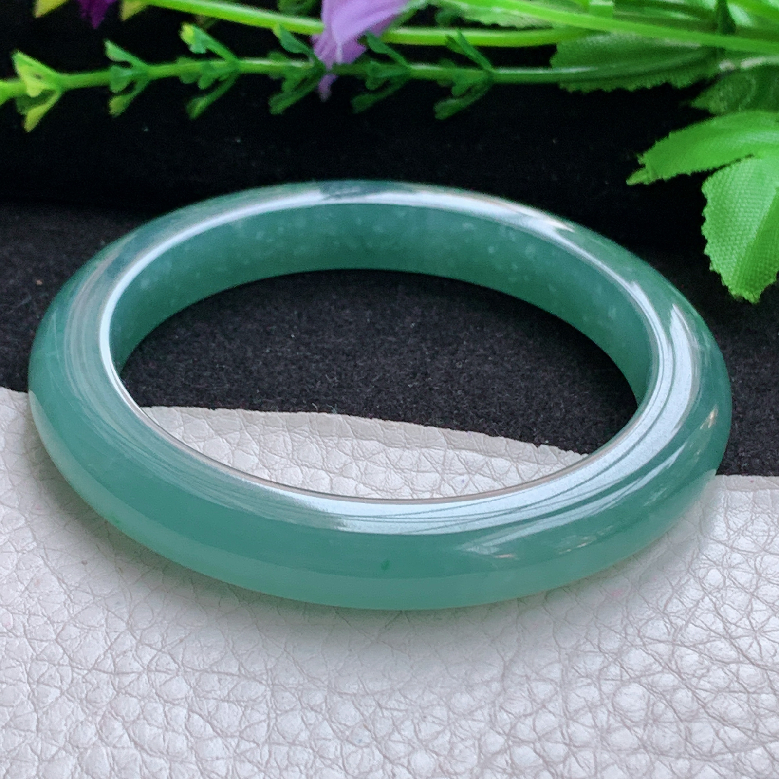 nr韵味款57*9.2*9.2平安镯 天然翡翠A货玉手镯冰蓝宽边玉手环