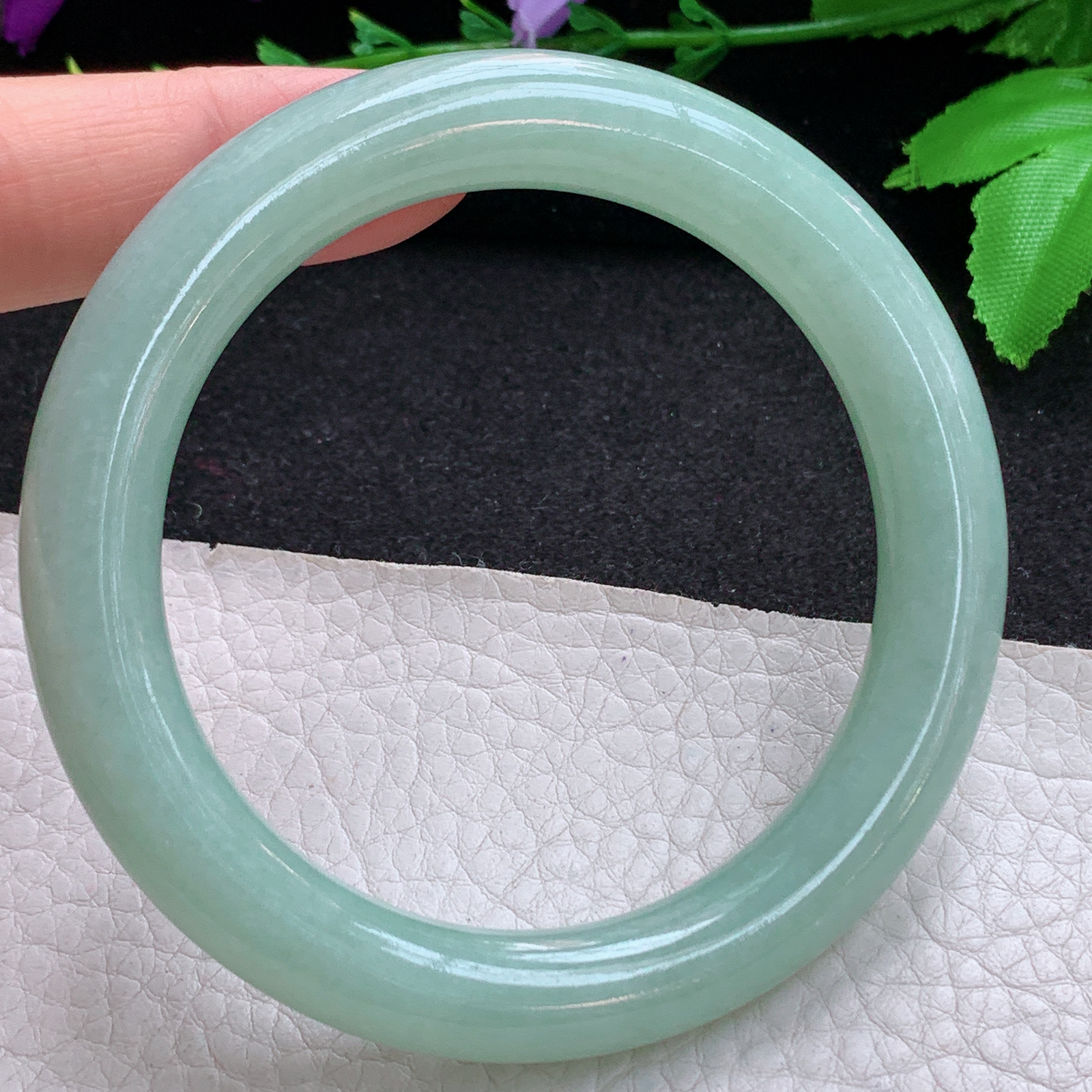 nr实拍58*10.5*10.3美人镯 天然缅甸翡翠A货玉手镯满绿圆条玉手环