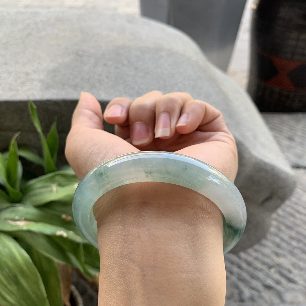 大圈口 58.8-11.7-8.8【冰晴飘花正圈手镯】正圈58 59可戴