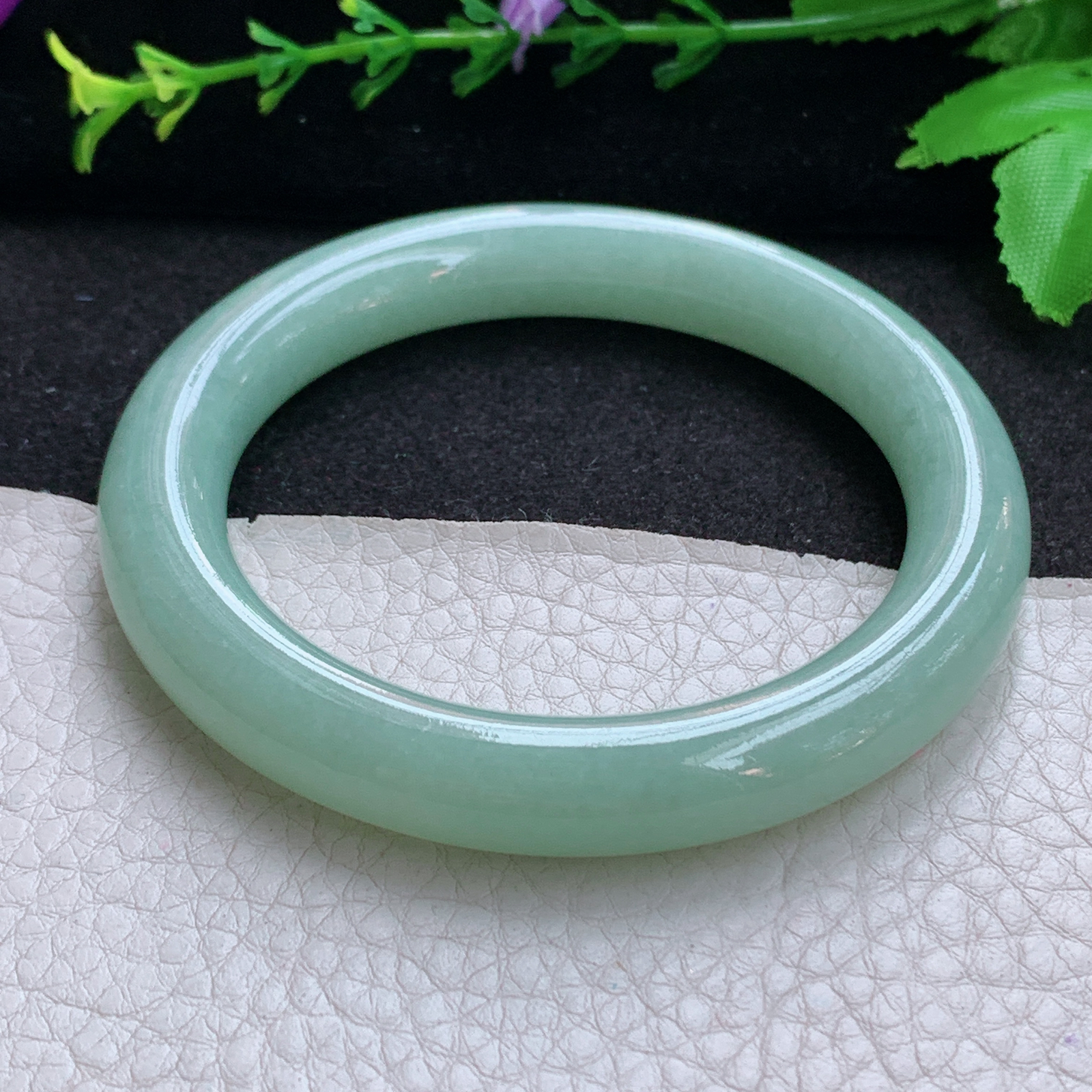 nr实拍58*10.5*10.3美人镯 天然缅甸翡翠A货玉手镯满绿圆条玉手环