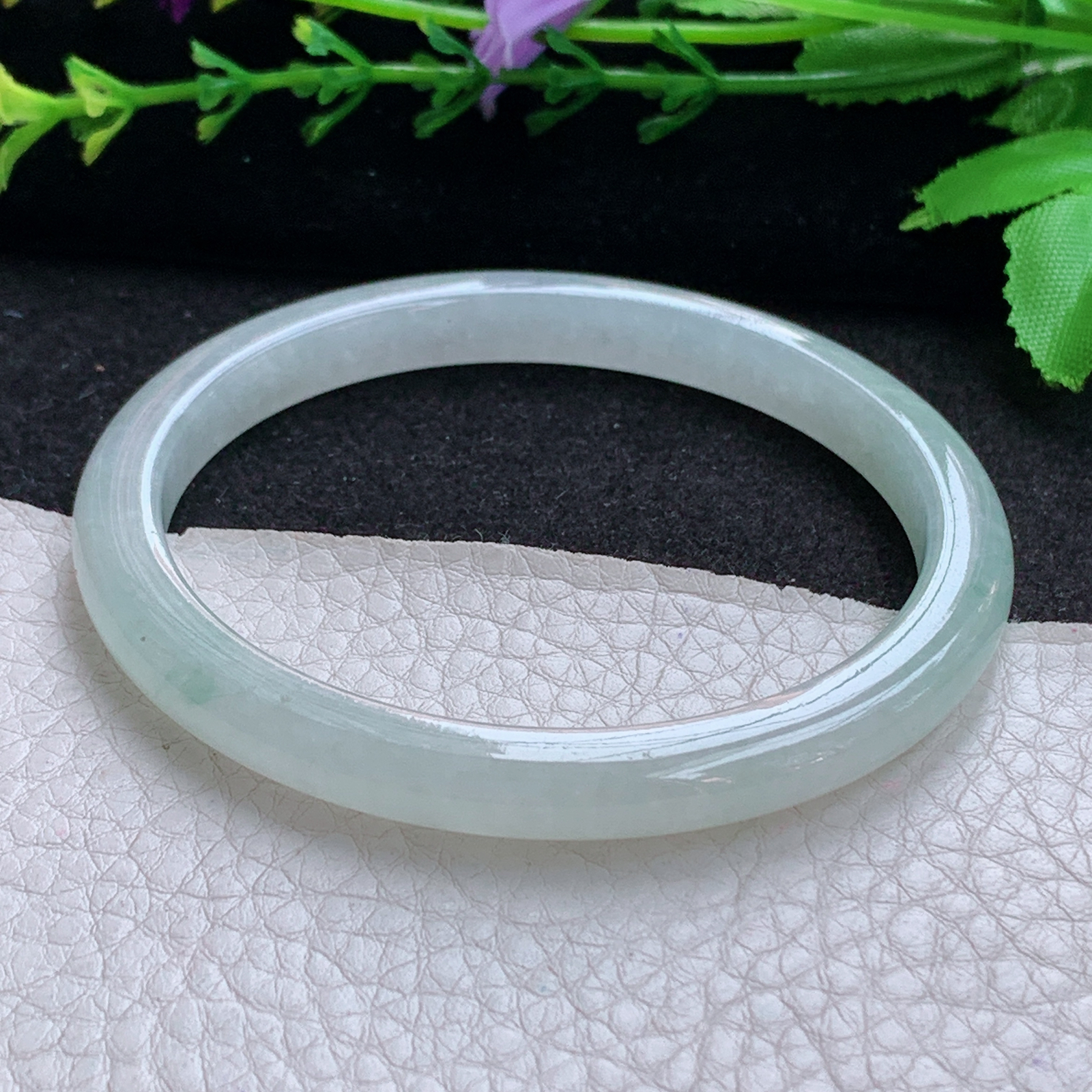 nr秀气款59.5*7.2*6.8平安镯 天然缅甸翡翠A货玉手镯冰润纯美宽边玉手环