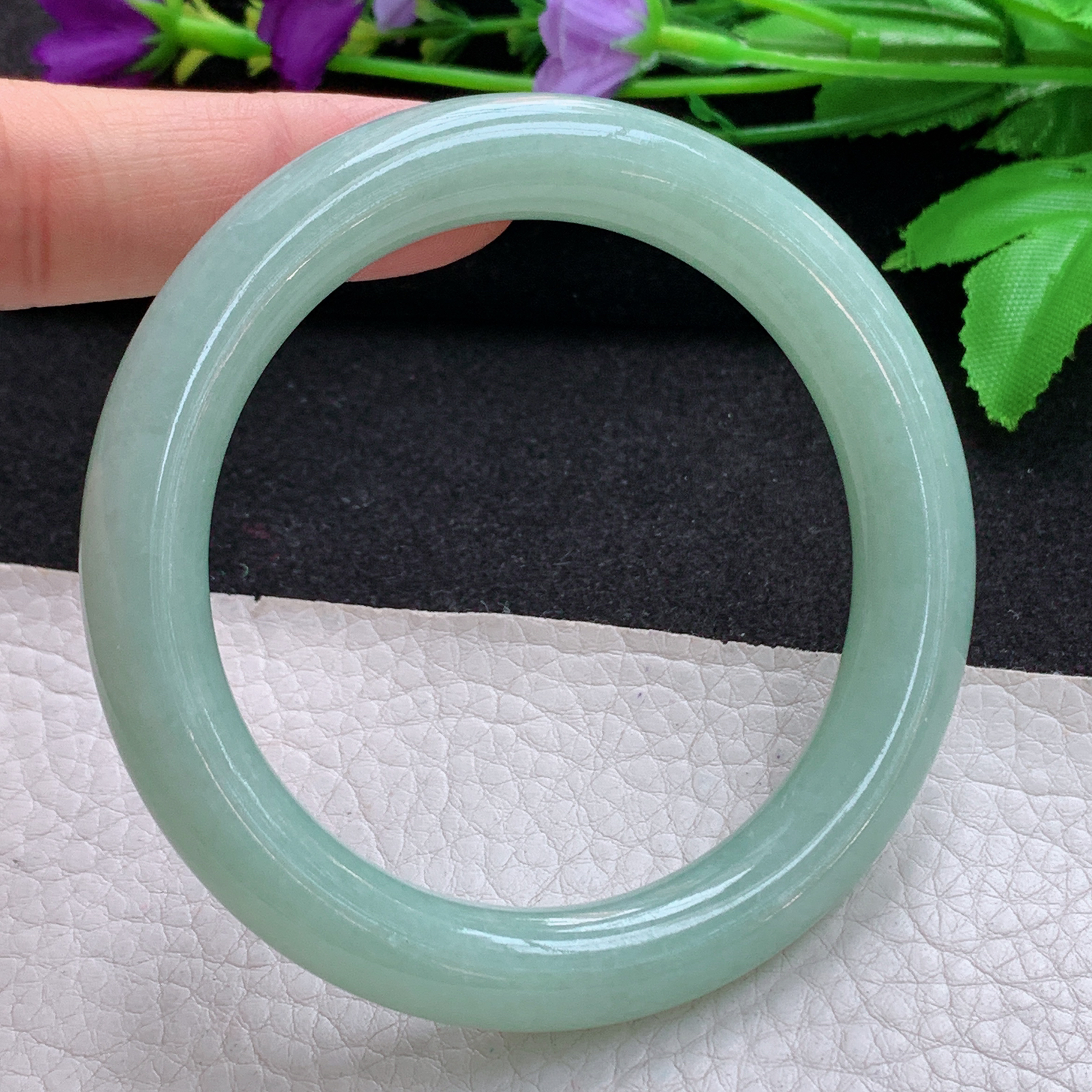 nr实拍58*10.5*10.3美人镯 天然缅甸翡翠A货玉手镯满绿圆条玉手环