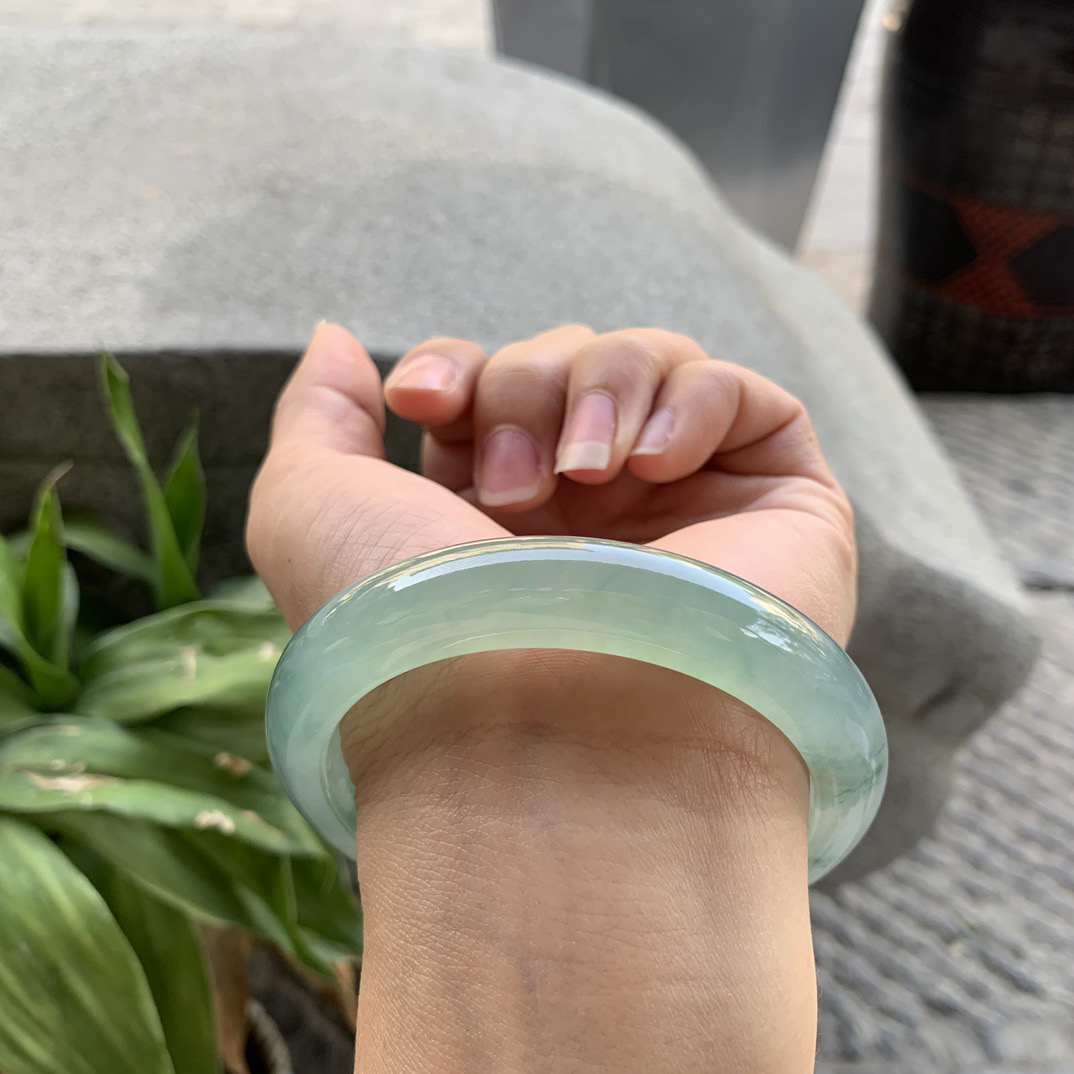 大圈口 58.8-11.7-8.8【冰晴飘花正圈手镯】正圈58 59可戴