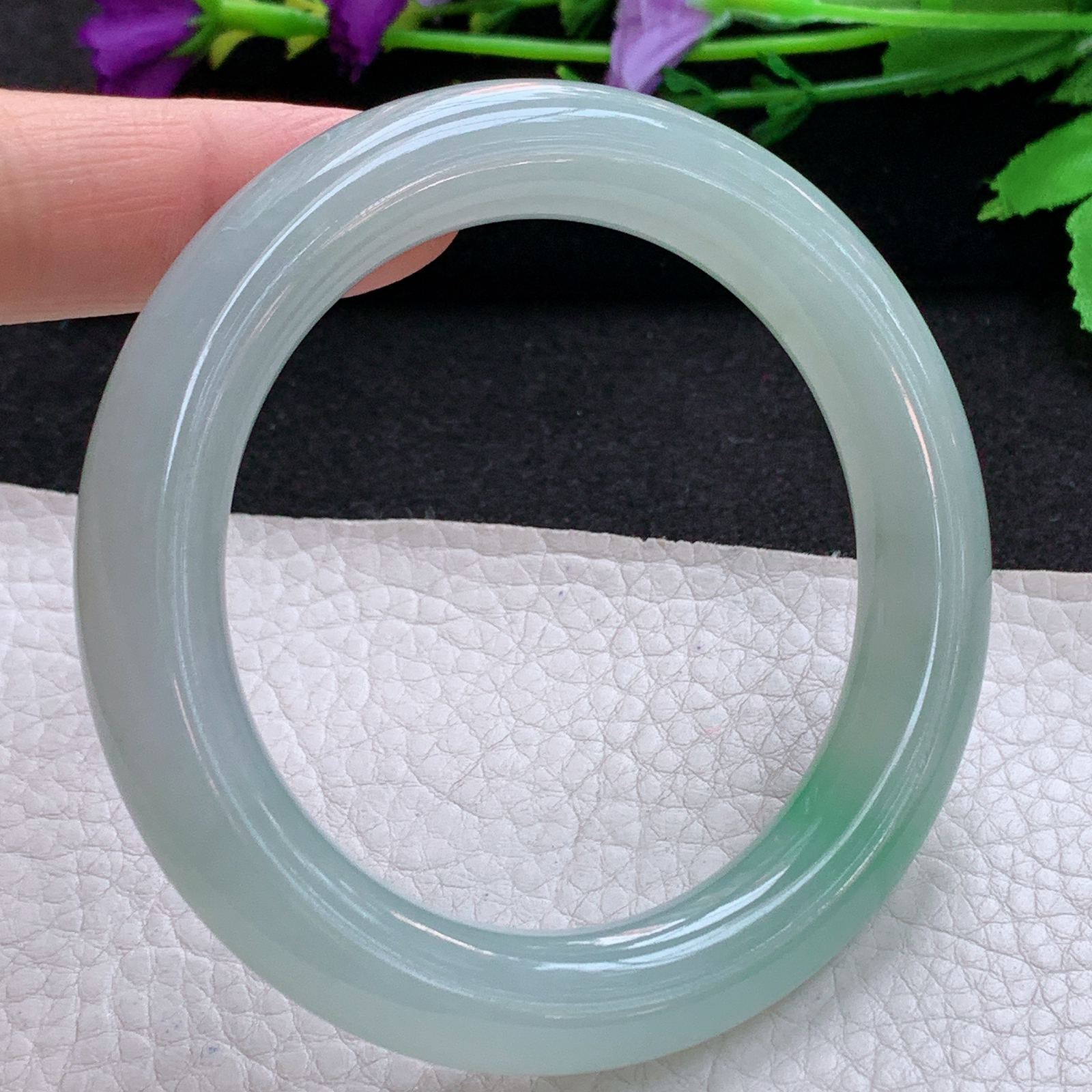 ax收藏级56.5*11*11.2美人镯 天然缅甸翡翠A货玉手镯清爽圆条玉手环