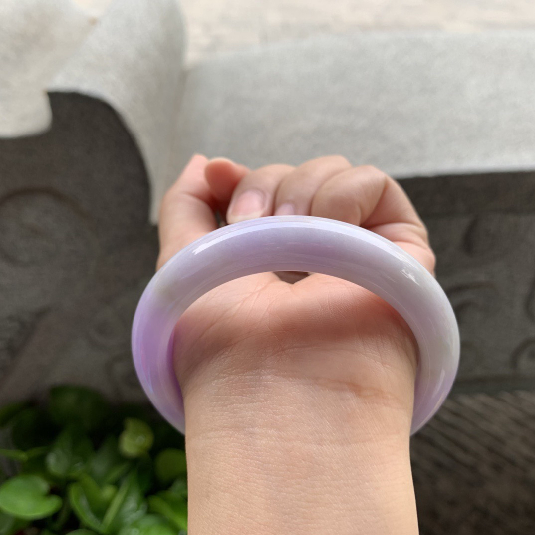 圈口57.4-12.3-9 【粉紫正圈手镯】正圈57 58可戴