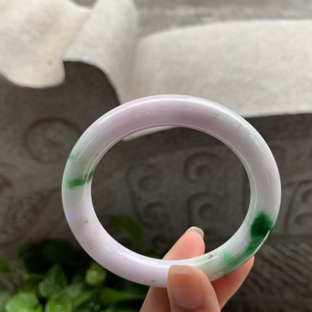 圈口54.5-10.3 【辣绿圆条手镯】圆条54 55可戴