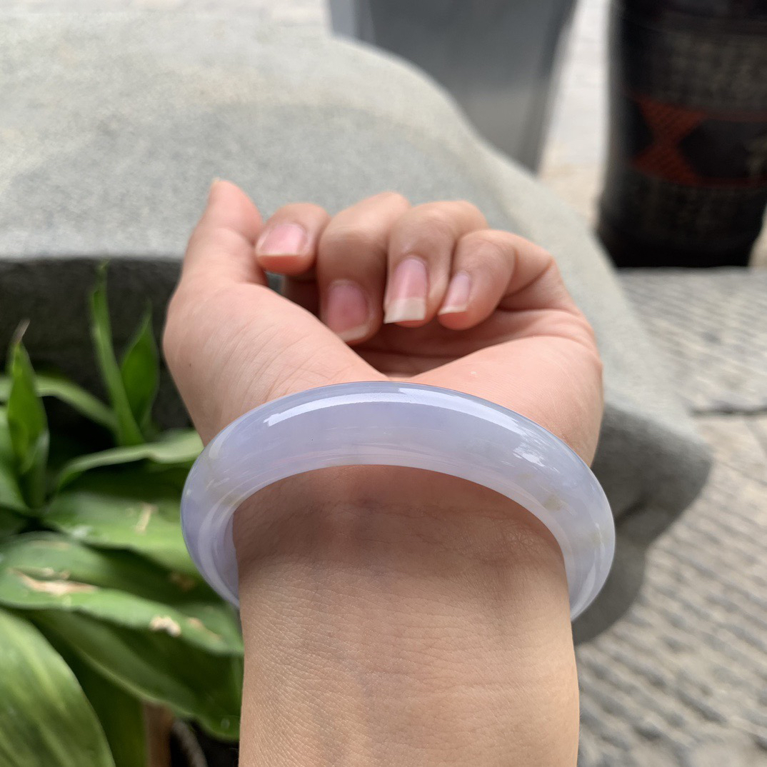 圈口54.7-12.5-8 【冰紫正圈手镯】正圈54 55可戴