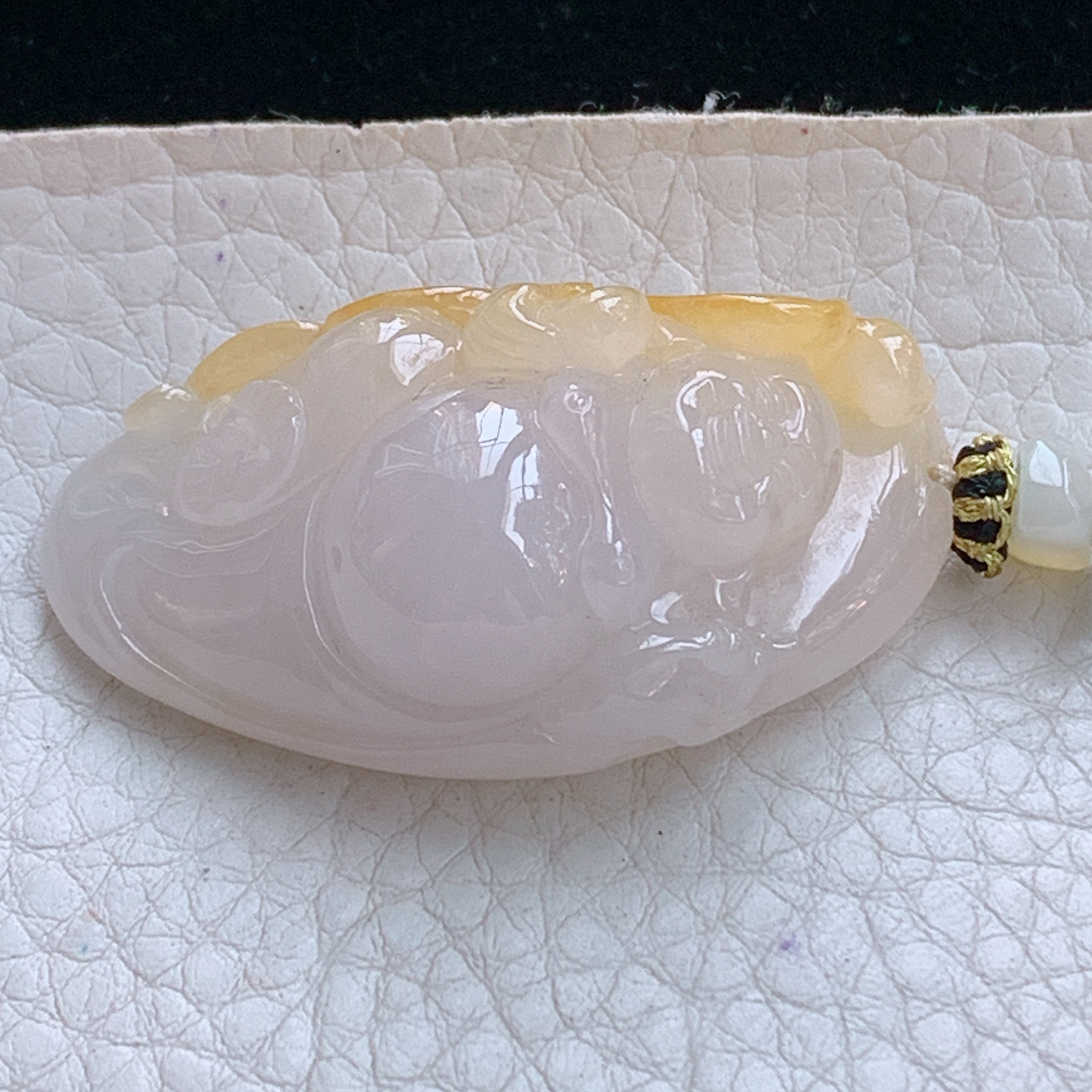 yl实拍44*25.5*16.5缅甸天然翡翠a货果冻感桑彩逍遥佛 佛公玉项坠 玉挂件