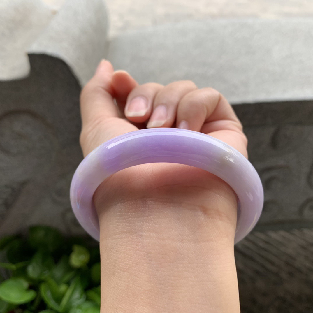 圈口57.4-12.3-9 【粉紫正圈手镯】正圈57 58可戴