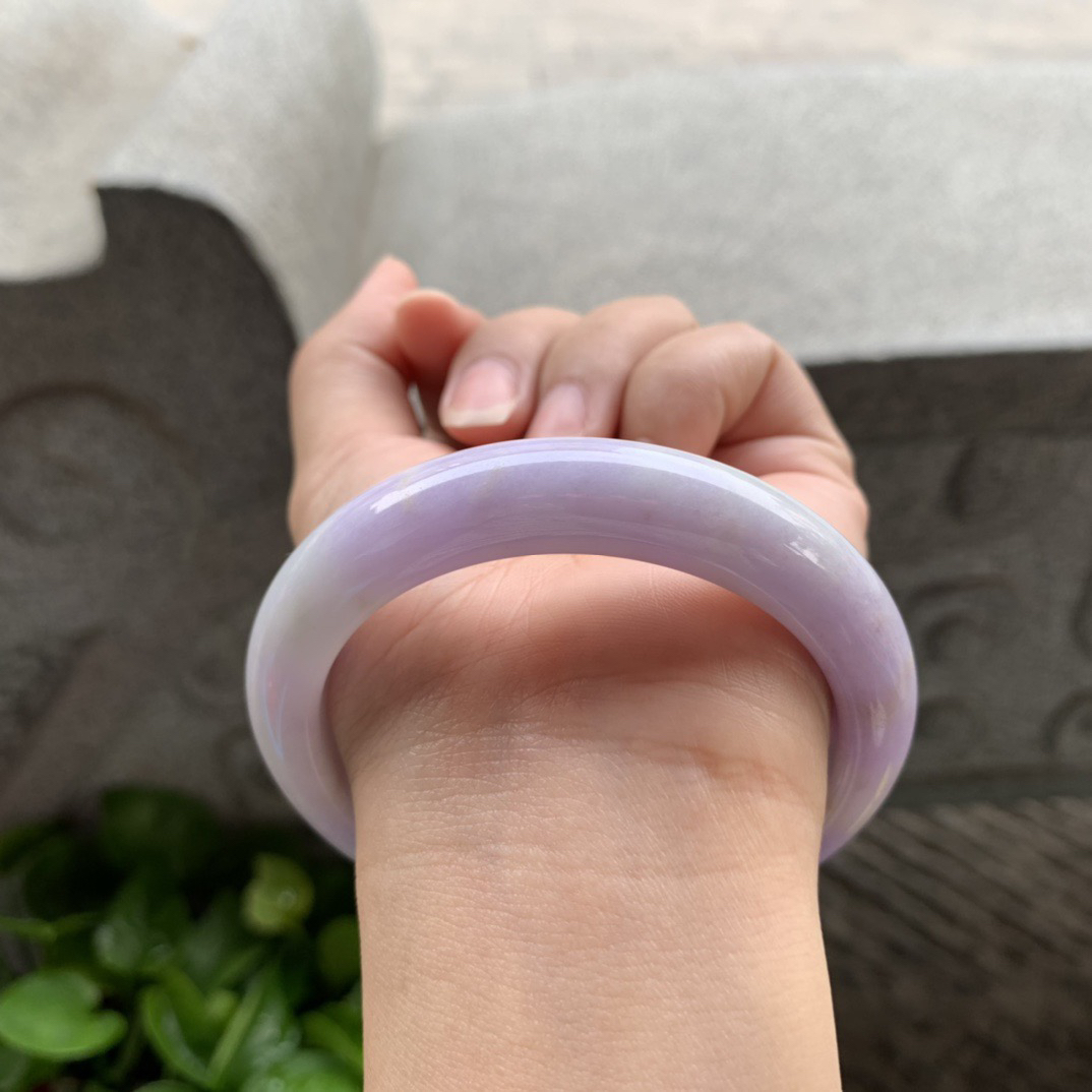 圈口57.4-12.3-9 【粉紫正圈手镯】正圈57 58可戴