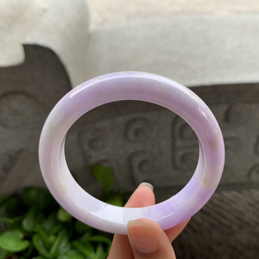 圈口57.4-12.3-9 【粉紫正圈手镯】正圈57 58可戴