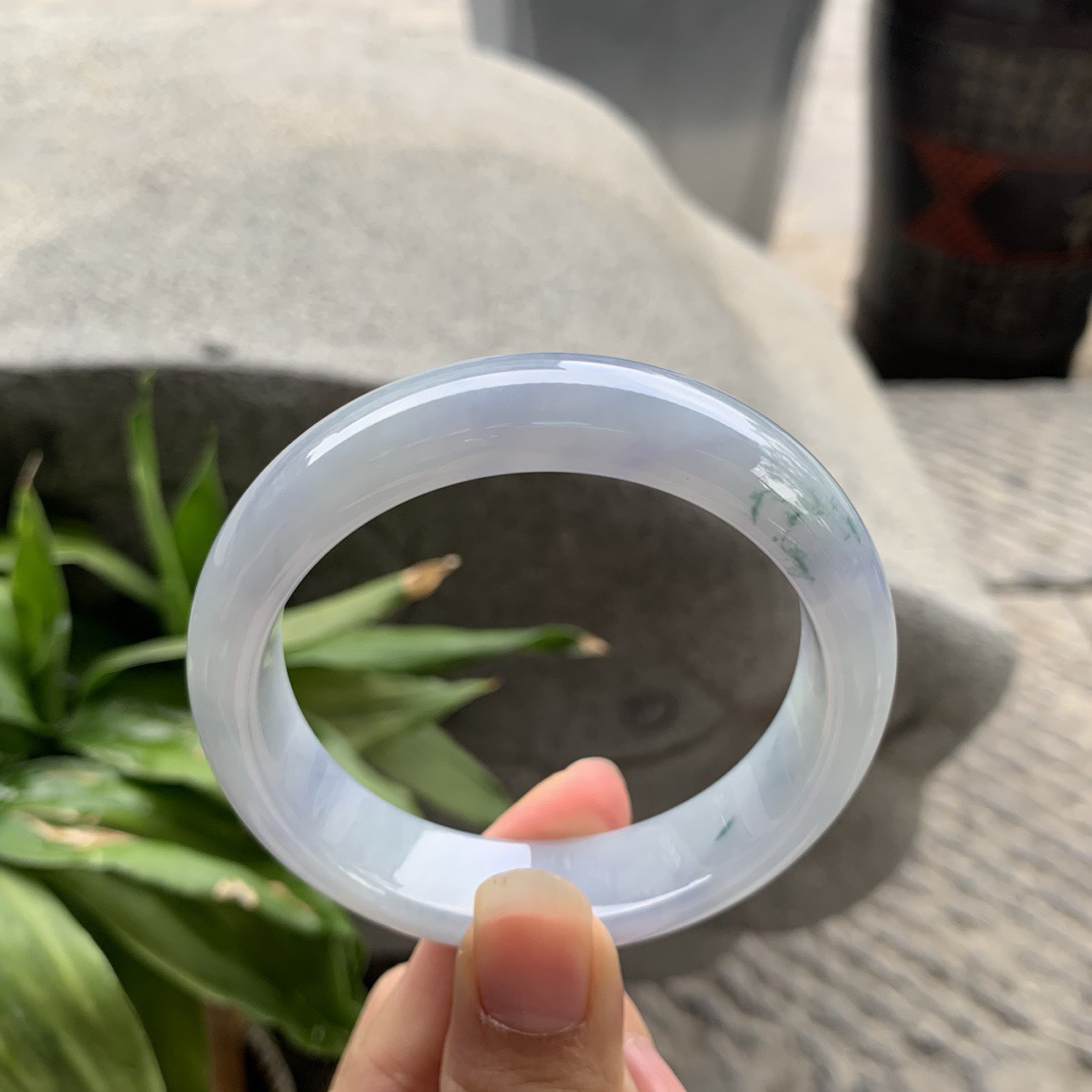 圈口 55.3-14.2-8.2【冰紫飘花正圈手镯】正圈55 56可戴