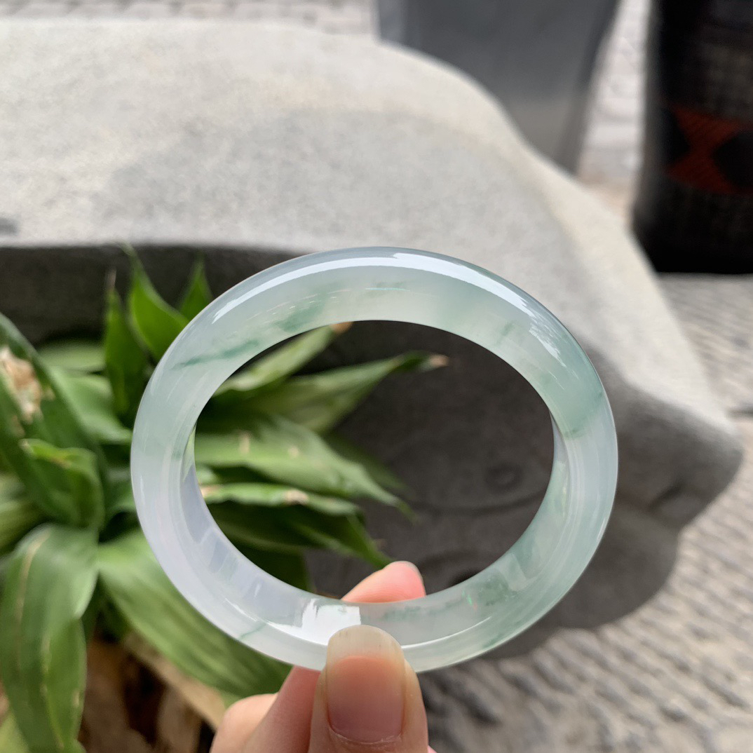 圈口57-13.2-8.1 【高冰飘花正圈手镯】正圈57 58可戴