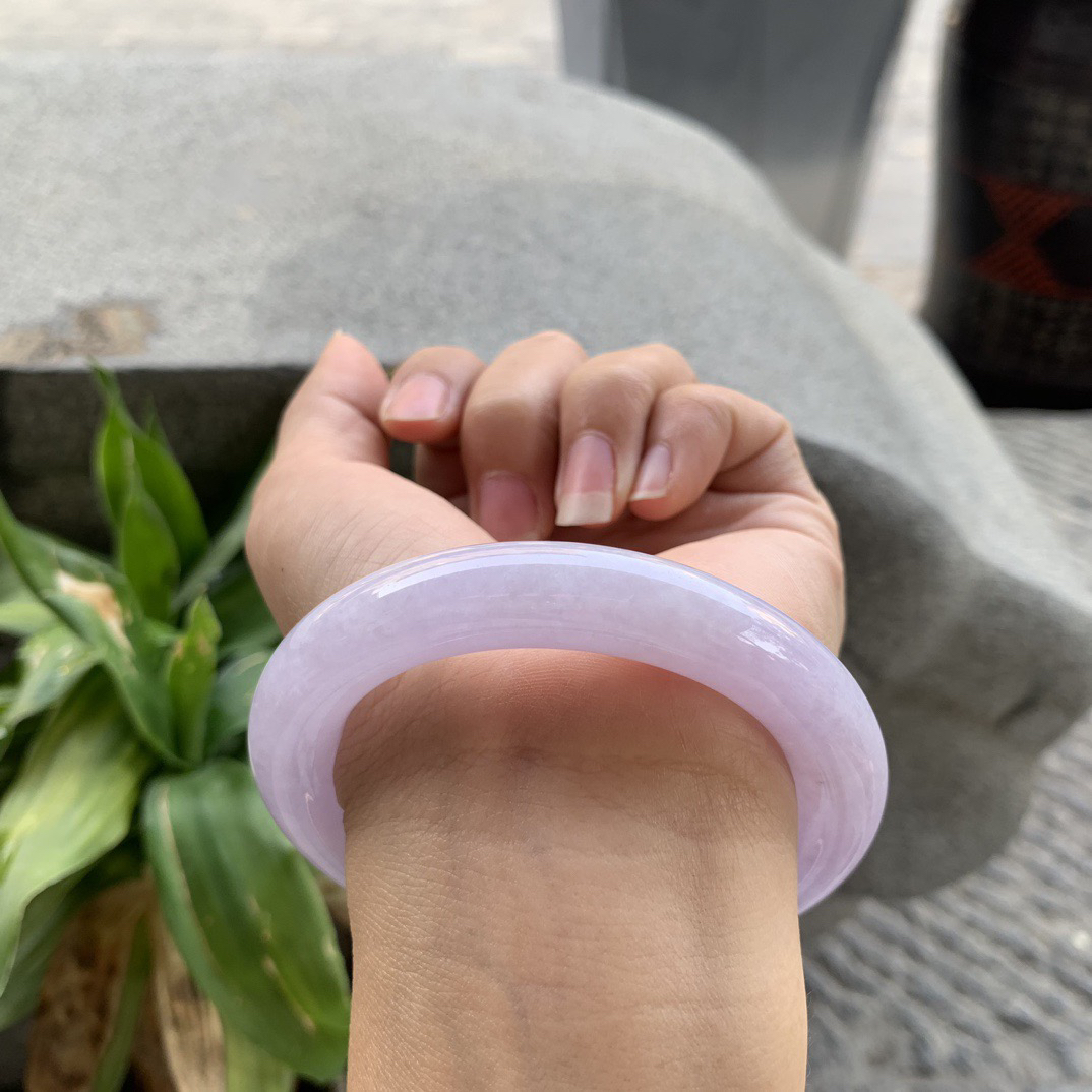 圈口 56-11.3【粉紫圆条手镯】圆条56 57可戴