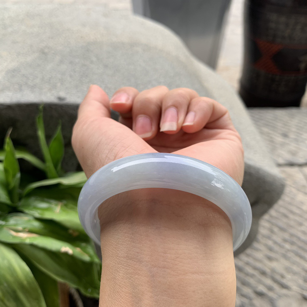 圈口 55.3-14.2-8.2【冰紫飘花正圈手镯】正圈55 56可戴