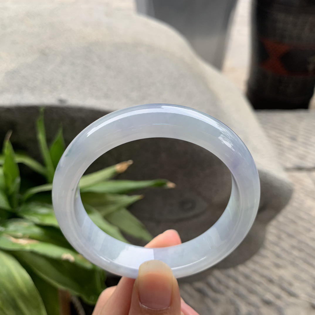 圈口 55.3-14.2-8.2【冰紫飘花正圈手镯】正圈55 56可戴