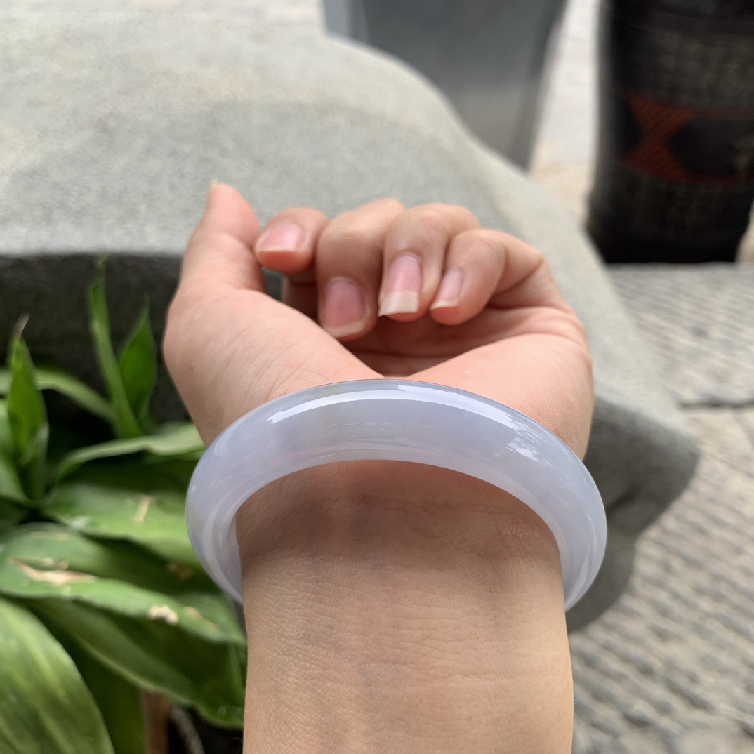 圈口54.7-12.5-8 【冰紫正圈手镯】正圈54 55可戴