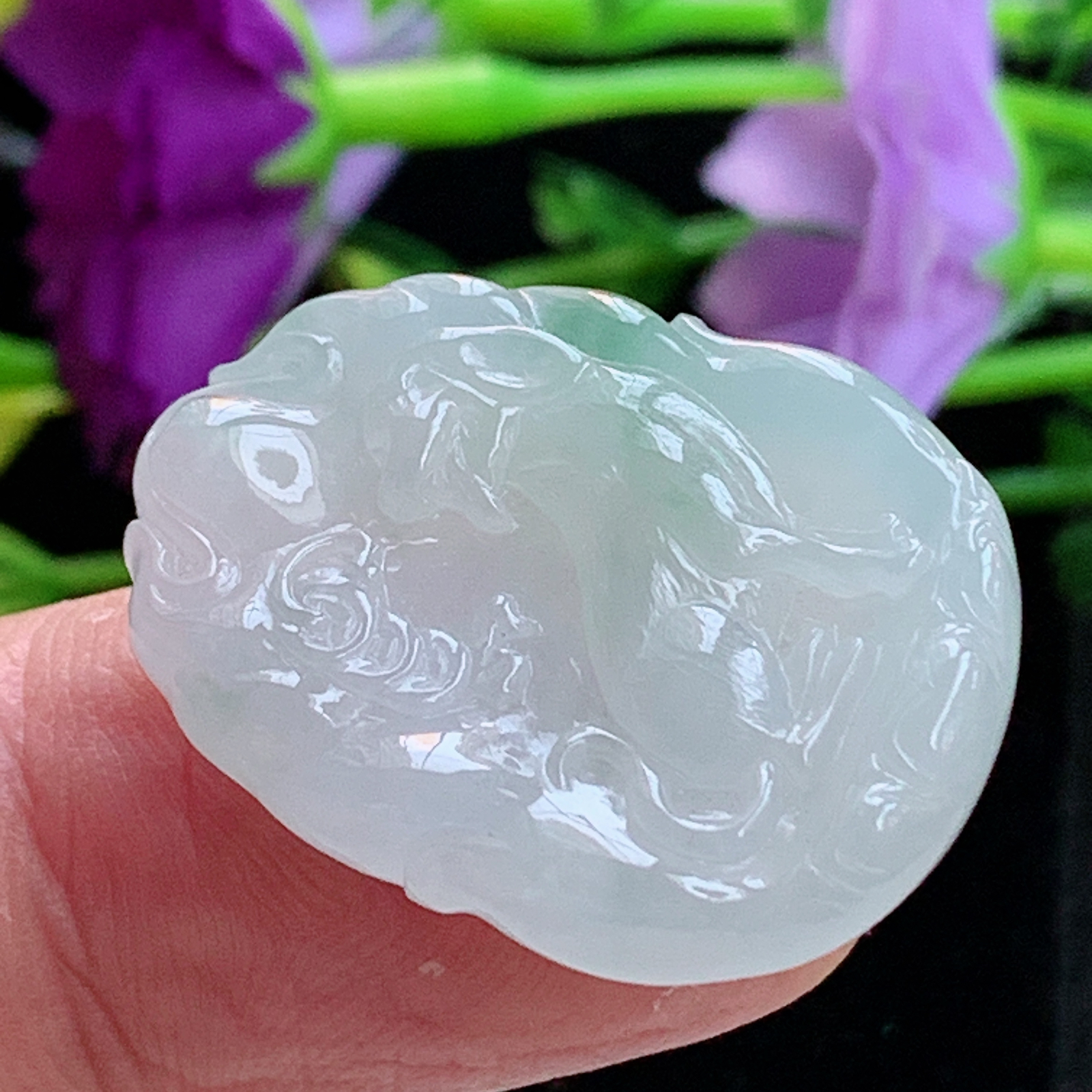 ktj实拍28.2*21.6*5.5缅甸天然翡翠a货宝宝款生肖狗玉项坠 玉挂件