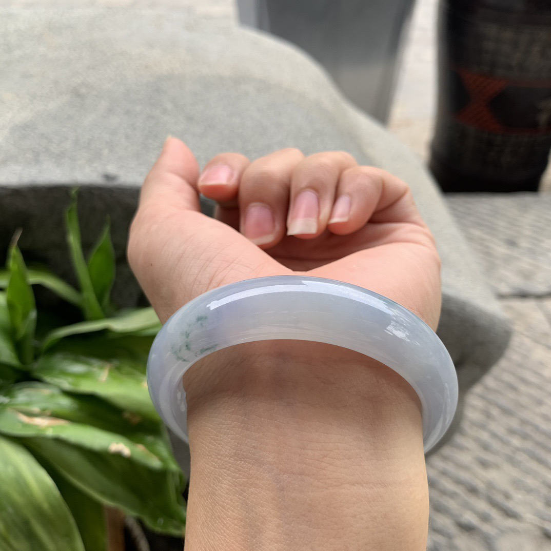 圈口 55.3-14.2-8.2【冰紫飘花正圈手镯】正圈55 56可戴