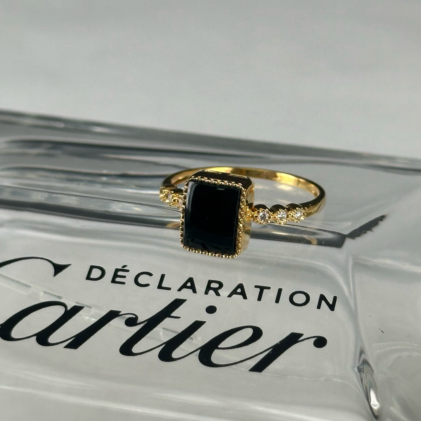 精品18k墨翠女戒 种好色正 黑度极好 打灯通透 油性十足