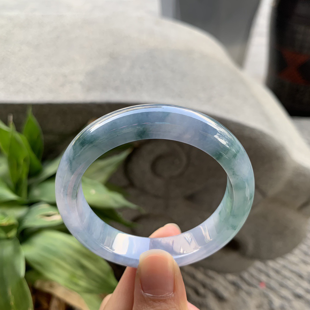 小圈口 52-12.7-8.1【冰紫飘花正圈手镯】正圈52 53可戴