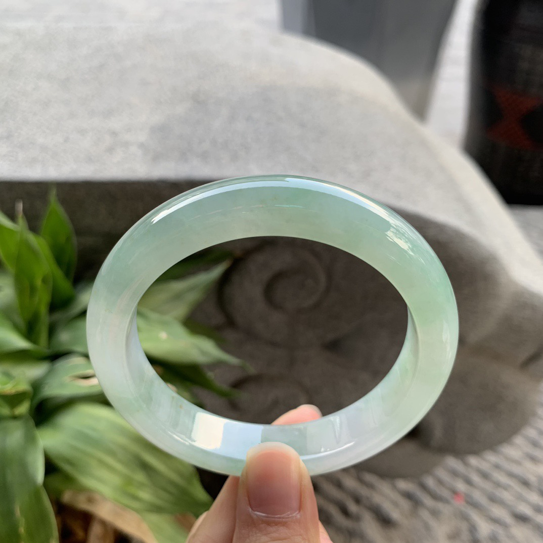 大圈口 61-13.3-9.3【冰晴绿正圈手镯】正圈61 62可戴