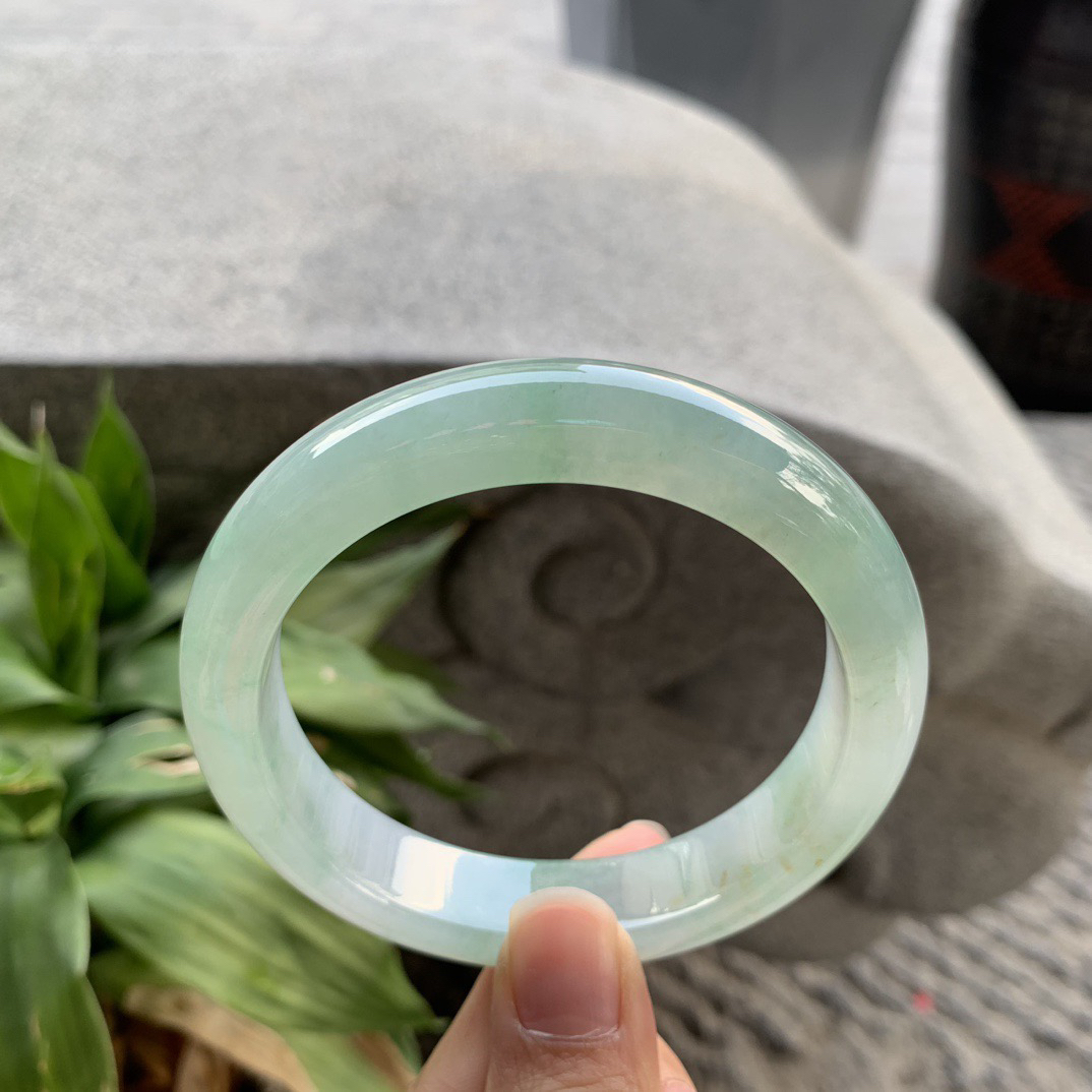 大圈口 61-13.3-9.3【冰晴绿正圈手镯】正圈61 62可戴