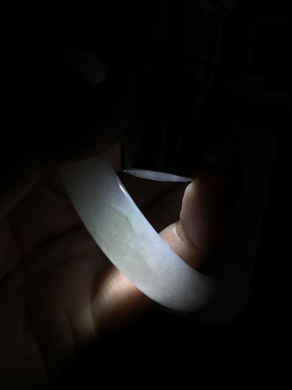 正圈51.1圈口，翡翠冰糯种白色手镯