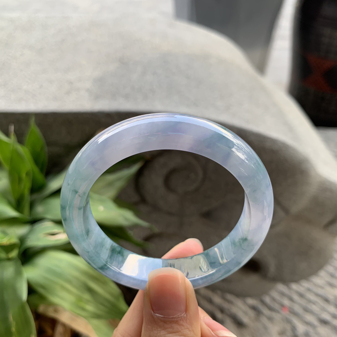 小圈口 52-12.7-8.1【冰紫飘花正圈手镯】正圈52 53可戴