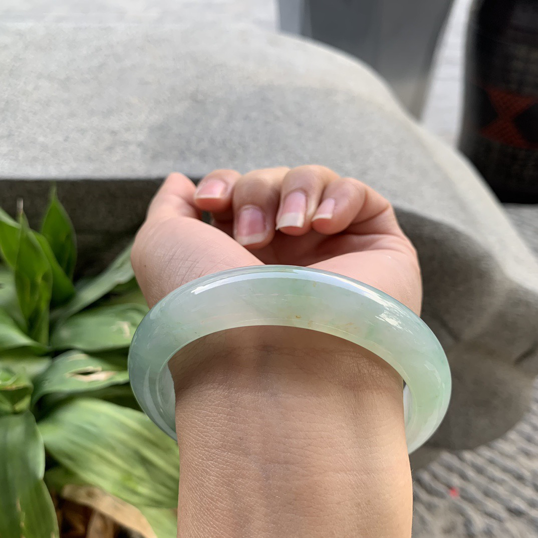 大圈口 61-13.3-9.3【冰晴绿正圈手镯】正圈61 62可戴