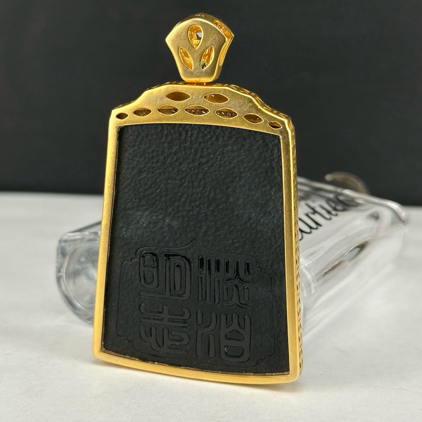 墨翠山水牌 种好色正 黑度极好 打灯通透 油性十足