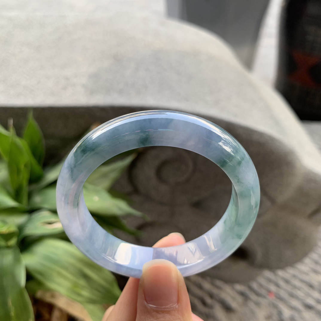 小圈口 52-12.7-8.1【冰紫飘花正圈手镯】正圈52 53可戴