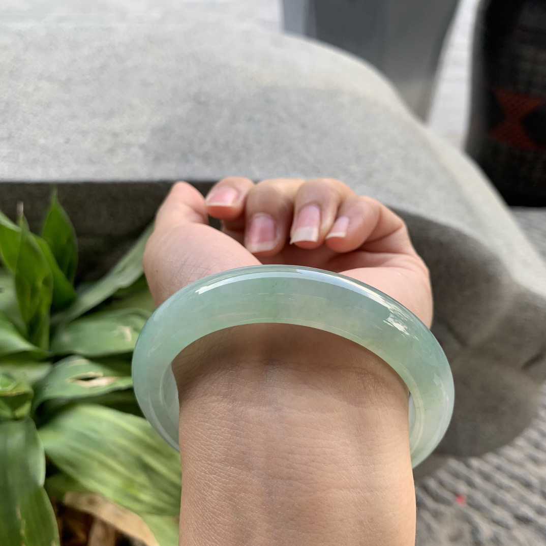 大圈口 61-13.3-9.3【冰晴绿正圈手镯】正圈61 62可戴